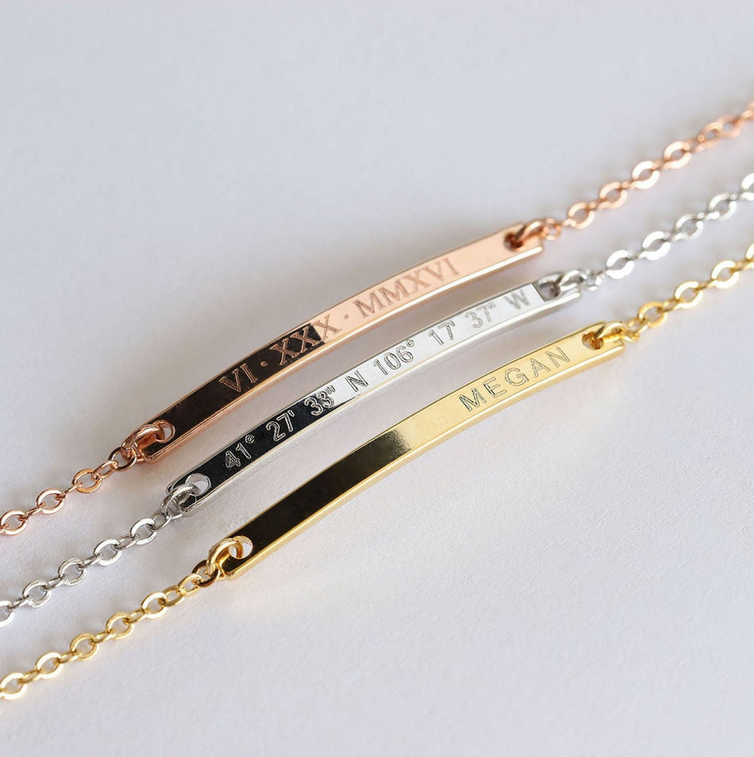 name bar bracelet