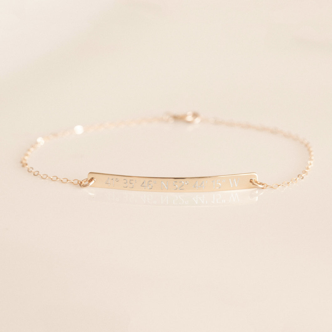 Gold filled bar bracelet