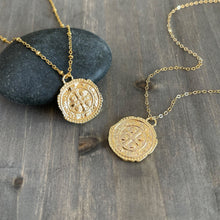 Load image into Gallery viewer, Gold Medallion Coin Necklace
