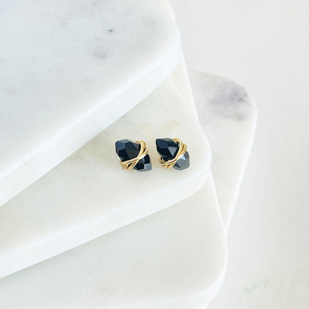 Black Onyx Earrings Studs