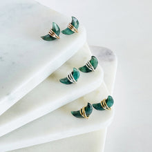 Load image into Gallery viewer, emerald stud earrings
