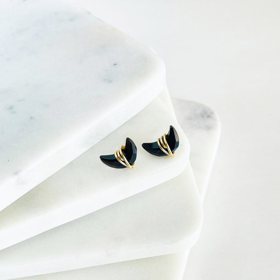 black onyx stud earrings